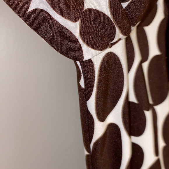 Heart Soul Small White Brown Polka Dot Double Breasted Belted Short Trench Coat - Picture 9 of 14